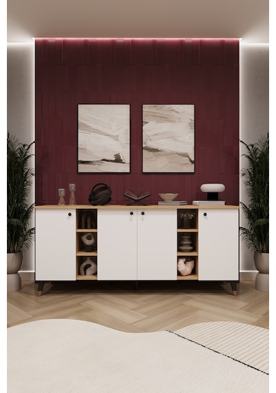 Lüks Konsol Tv Ünitesi %100 Mdf Salon Ve Yemek Odası Ünitesi Knsl05 Beyaz - Karına Lüks Konsol Tv Ünitesi %100 Mdf Salon Ve Yemek Odası Ünitesi Knsl05 Beyaz - Karına