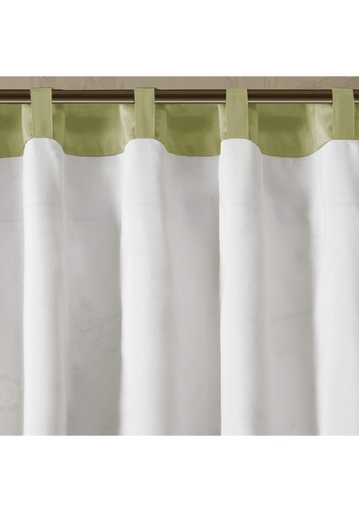 Serene Nakış Oda-koyu Saçaklı Pencere İşlem Çubuğu Cep/arka Sekme Kısa Drape, 127 X 45 Cm, Yeşil Çok renkli
