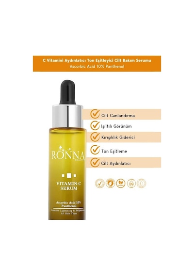 Ronna Beauty Cilt Tonu Eşitleyici Vitamin C Serum 30 ML