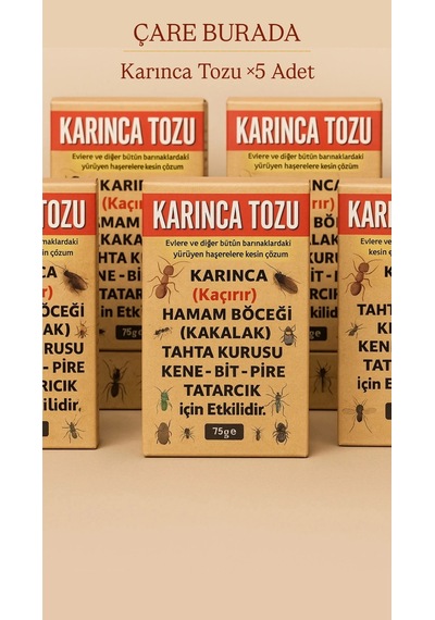 Karınca Tozu 5 Adet 75 Gr Kene & Bit & Pire & Tahta Kurusu & Hamam Böceği