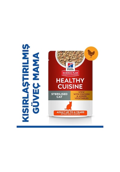 Hill's Sterilised Tavuklu Kısırlaştırılmış Yetişkin Kedi Maması 8 KG + 2 KG