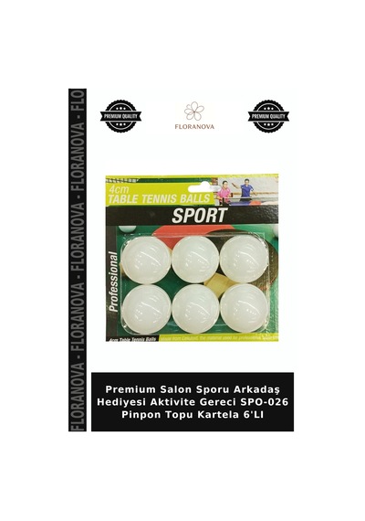 Premium Salon Sporu Arkadaş Hediyesi Aktivite Gereci Spo-026 Pinpon Topu Kartela 6'lı
