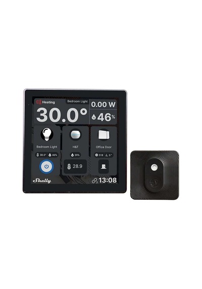 Wall Display Siyah + Blu H&t Siyah Paket , Wlan Akıllı Ev Kontrol Paneli, Termostat, Entegre 5a Röle, Nötr İletken