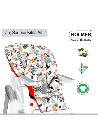 Leke Tutmaz Organik Mama Sandalyesi Minderi & Kılıfı Max-M Germanyg One Size Pembe
