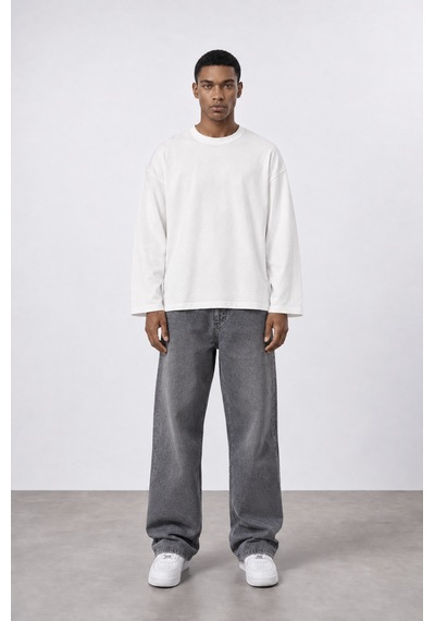 Respire Erkek Baggy Jean Koyu Gri