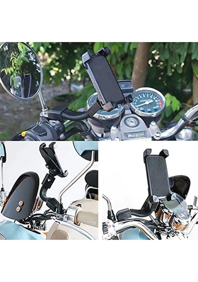 Thentech Motosiklet Bisiklet Ve Scooter İçin Telefon Tutucu Siyah