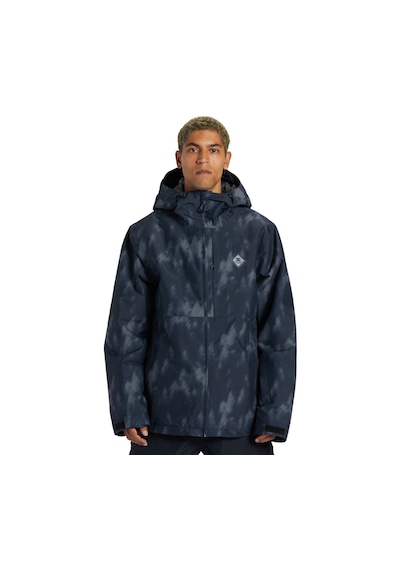 Dc Dc Basis Print Erkek Siyah Snowboard Ceketi Xkk