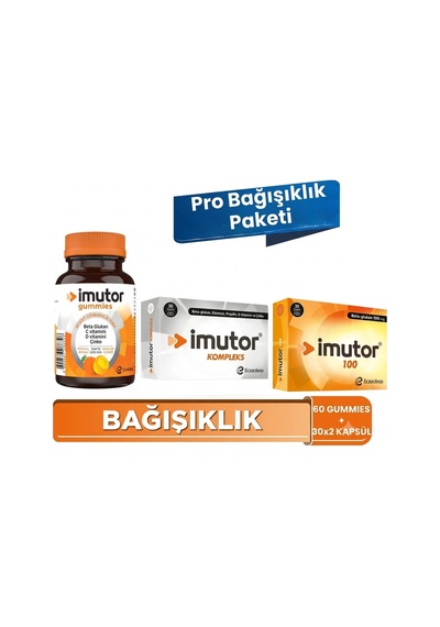 İmutor Imutor Gummies & Imutor Kompleks Kapsül & Imutor 100 - Beta Glukan - Pro Bağışıklık Paketi