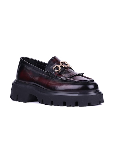 Shoetyle - Bordo Hakiki Açma Deri Püsküllü Erkek Günlük Ayakkabı 115-k594-1363 Bordo