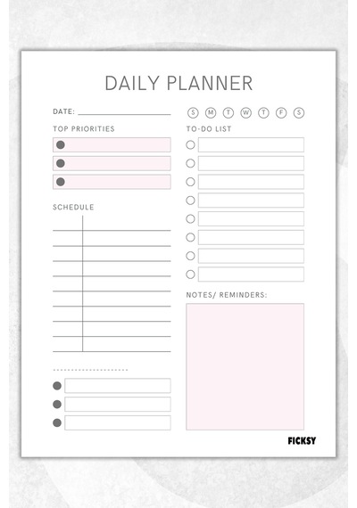 Günlük Planlayıcı - A4 Ebat Yapılacaklar - 30 Yaprak - Daily Planner - 0733 Çok Renkli