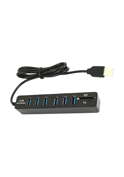 6 Port Usb Microsd Tf Sd Çoklayıcı Hub 4691A Kart Okuyucu Laptop