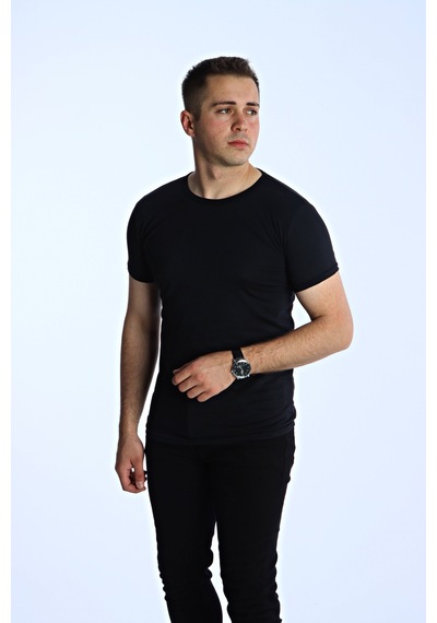 Eg38 Eko Slimfit Basic Tişört Siyah Siyah