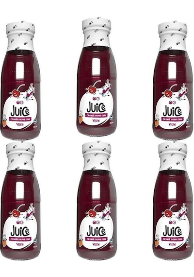 OG natural 6'lı Organik Vişne Suyu 250 Ml Kırmızı Meyve