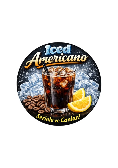 Mayeka Iced Americano Temalı Cafeler Kahveciler Baristalar İçin Ahşap Duvar Kapı Dekoratif Süs Tablo 6