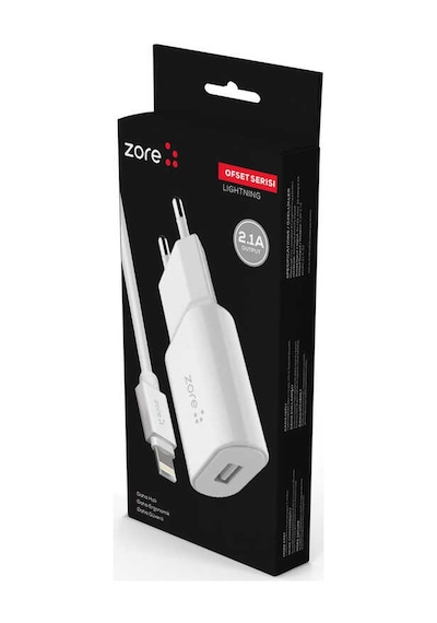 Ariatech Ofset Serisi Zcs-02 Lightning 2 İn 1 Ev Şarj Seti 2.1a - Beyaz Beyaz