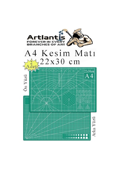 Kesim Matı A4 22x30 Cm Çift Taraflı 2 Adet Çizim Matı Kesme Madı Kesim Tablası Kesim Altlığı