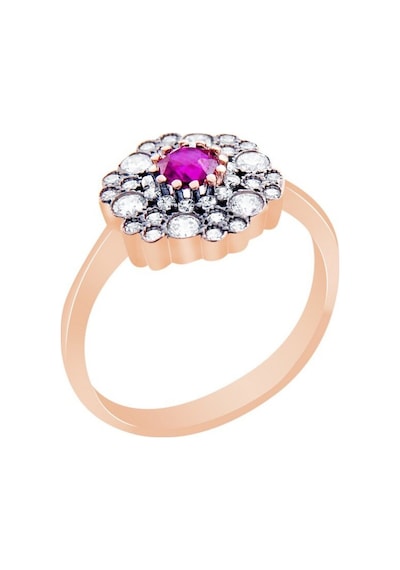 Diamond Line - Gülaylar - Altın 14 Ayar Elmas Görünümlü Yüzük (532068912)