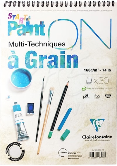 Clairefontaine Paint On Starter Teknik Blok Spiralli 160G 35X50