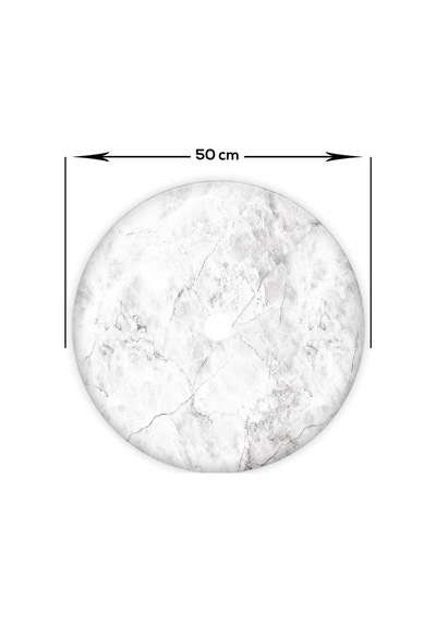 Cam Avize Göbeği | Taş Görünümlü | Çap50Cm Krem