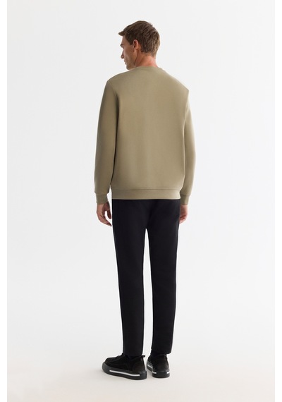 Avva Erkek Vizon Bisiklet Yaka Pamuklu Baskılı Elastan Regular Fit Sweatshirt A42y1206