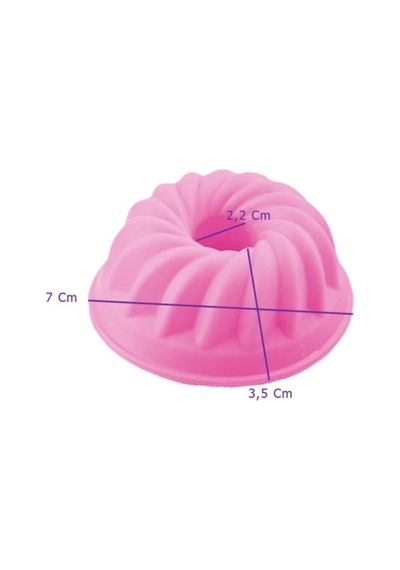 12'li Silikon Muffin, Mini Kek Kalıbı Pembe Silikon Pembe Diğer