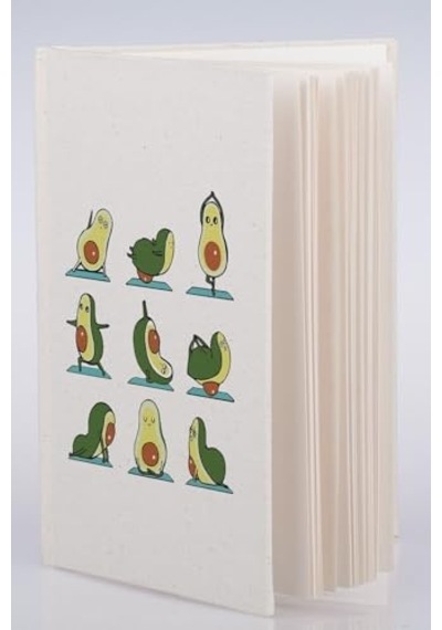 Avokado Tasarımlı Yoga Eğitmenine 100 Yaprak 200 Sayfa Çizgisiz Kanvas Defter