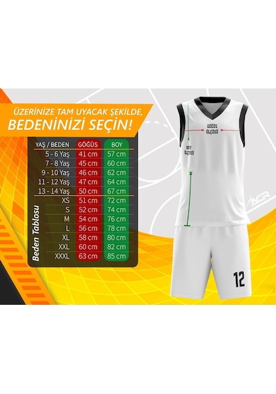 Acr Giyim Kişiye Özel Basketbol Forması - Dizayn : Çubuklu