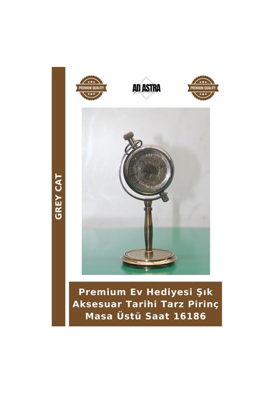 Premium Ev Hediyesi Şık Aksesuar Tarihi Tarz Pirinç Masa Üstü Saat 16186 Çok Renkli