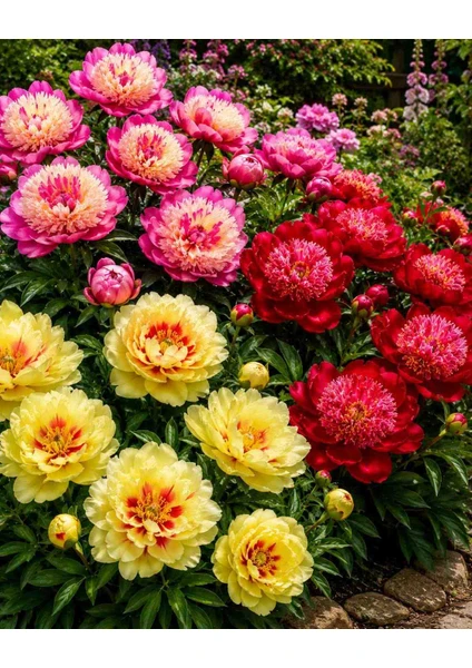 10 Adet İthal Şakayık Çiçeği Yumrusu 5 Renk Karışık Taze Söküm