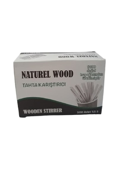Tahta Ahşap Karıştırıcı Çay Kahve Kaşığı 1 Kutu 500 Adet Kahve Rengi
