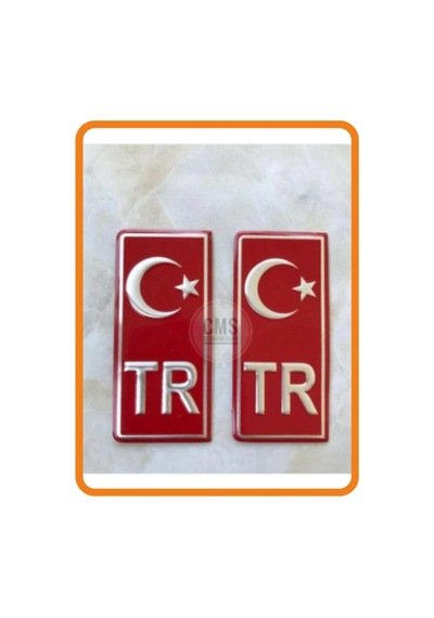 Kdmaksesuar Tr Plaka Krom Sticker 2'li Türkiye Plaka Krom Stıcker Türkiye Plakalık Krom