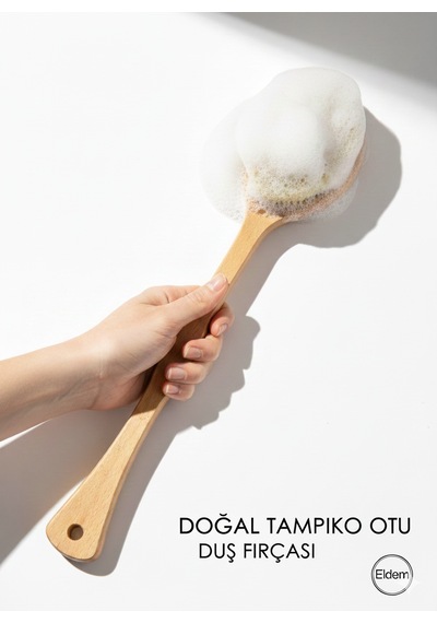 Efsoon Organics Islak ve Kuru Kullanım Kabak Lifi Sert Kıllı Sırt Fırçası Oval