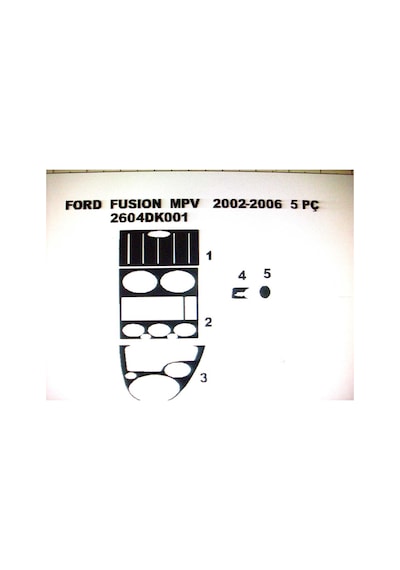 Ford Fusıon 2002-2006 5 Parça Torpido Kaplama Renk Karbon
