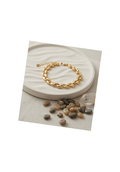 Gold Renk Sarmal Damla Model Kadın Bileklik Tj-bb8891 Evimdeyokyok