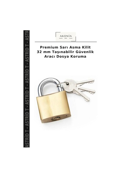 Premium Sarı Asma Kilit 32 Mm Taşınabilir Güvenlik Aracı Dosya Koruma