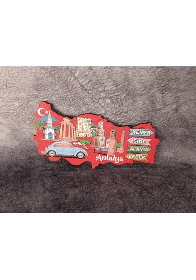 Magnet Harita Deniz Araba Turistik Buzdolabı Süsü Manyetik Mıknatıslı Hediyelik Eşya