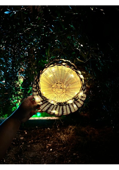 Led Işıklı Bambu Sepet Yılbaşı