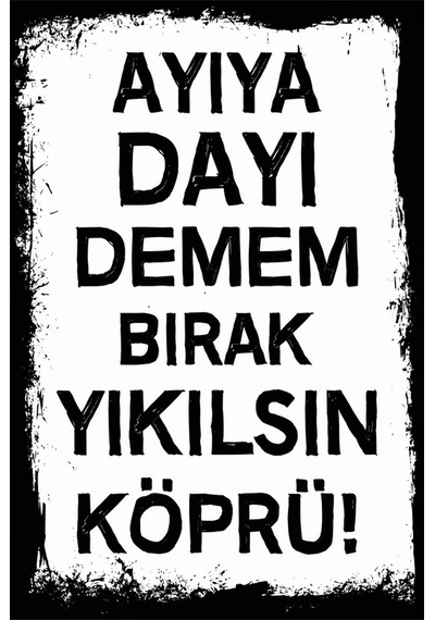 Yazılı Retro Ahşap Poster Renkli - 640244355 Renkli