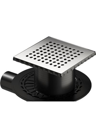 VitrA V-flow Kare 5607282 Duş Kanalı, Yandan Çıkışlı, 15x15 Cm, P