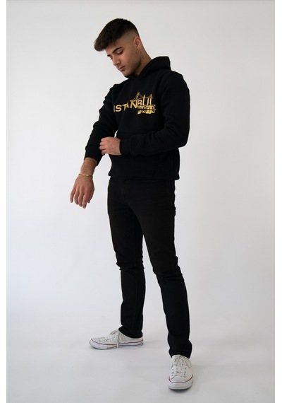 Istanbul Mafıa Kapşonlu Siyah Unisex Sweatshirt Hoodie Polar