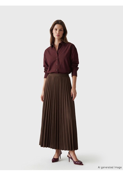 Lcw Modest Bordo Kadın Gömlek Tunik