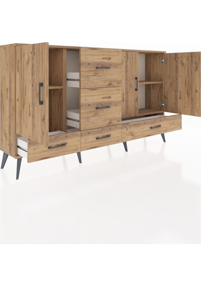 Arges Konsol 4 Raflı 5 Çekmeceli 3 Kapaklı 176x30x99 Çam-çam Atlas Çam - Atlas Çam Arges Konsol 4 Raflı 5 Çekmeceli 3 Kapaklı 176x30x99 Çam-çam Atlas Çam - Atlas Çam