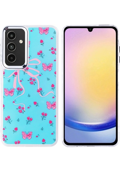 Samsung Uyumlu Galaxy A25 Kılıf Airbag Tasarımlı Zore Hadra Kapak Kelebek