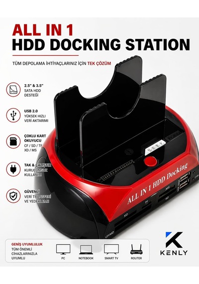 Usb 3.0 Docking Station Combo 2.5 / 3.5 Ide & Sata Hdd/ssd Desteği, Harici Hard Disk Okuyucu