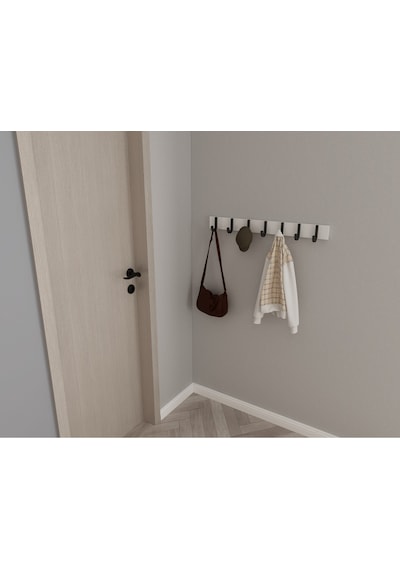 Hepsi3boyutlu Modern Duvar & Kapı Baston Askılık - 7 Adet Siyah J Askılık - Model No : 6 Siyah