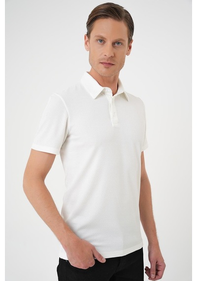 Efor Comfort Fit Polo Yaka Viskon Karışımlı Casual Beyaz Tişört Ts 901 Beyaz
