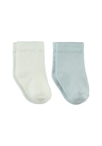 Civil Baby Bebek 2'li Çorap Set 6-18 Ay Ekru-Mavi D3a83041323s1-3 Ekru - Mavi