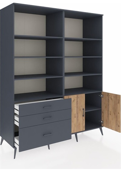 Kronos Gardrop 9 Raflı 3 Çekmeceli 2 Kapaklı 176x59x221 Antrasit-çam/antrasit Çam/antrasit Kronos Gardrop 9 Raflı 3 Çekmeceli 2 Kapaklı 176x59x221 Antrasit-çam/antrasit Çam/antrasit