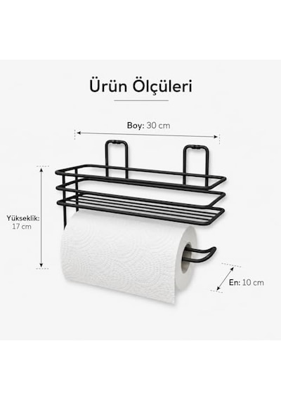 Tr Banyo Mutfak Düzenleyici Oval Düz Banyo Havluluk Rafı Sabunluk Mat Siyah Duş Askısı Raf Kancalı Oval Raf Diğer
