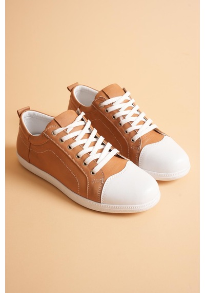 Analin Shoes Kadın Hakiki Deri Casual Spor Ayakkabı Taba